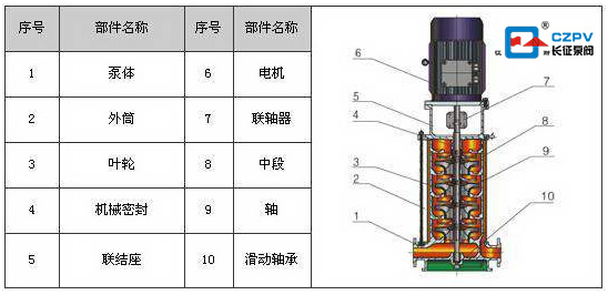 不銹鋼多級離心泵的結(jié)構(gòu)圖